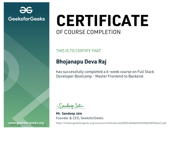 Featured Certificate