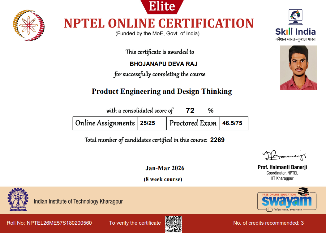 Product Engineering and Design Thinking Certificate